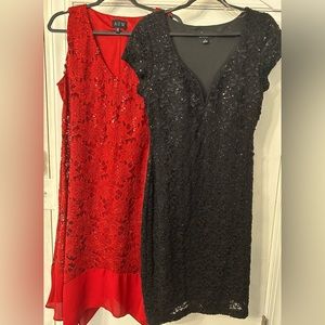 Lot of 2 Dresses | Connected Apparel & AUW As U Wish | Sequin | Mid-length | 12